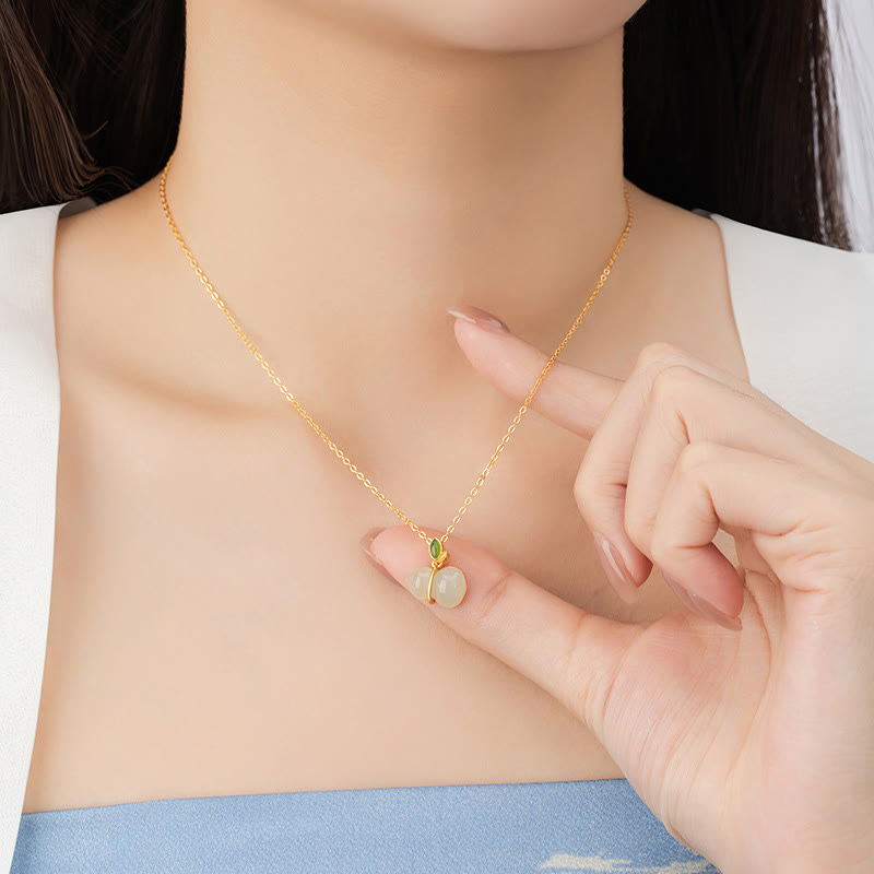 Naszyjnik z Buddha Stones 925 ze srebra próby 925 z jadeitu Hetian i obfitości - image 7