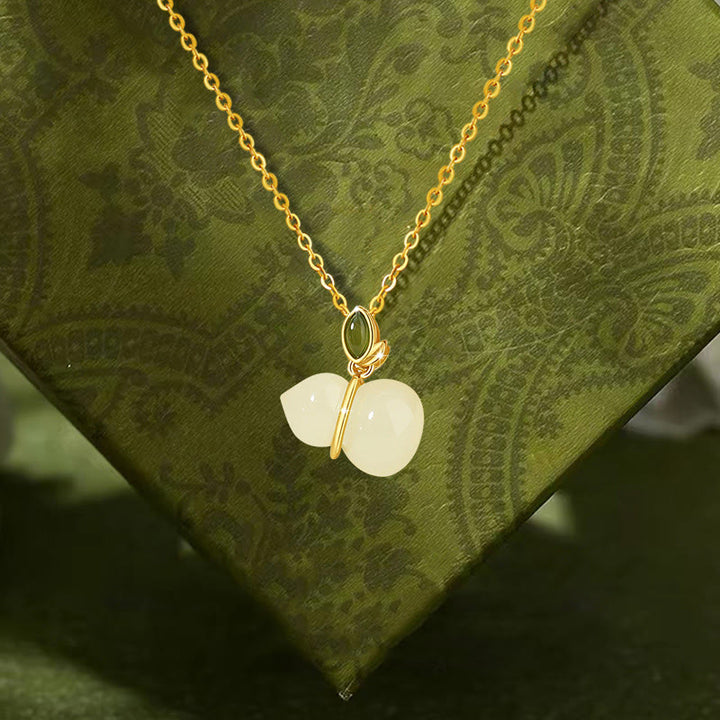 Naszyjnik z Buddha Stones 925 ze srebra próby 925 z jadeitu Hetian i obfitości - image 10