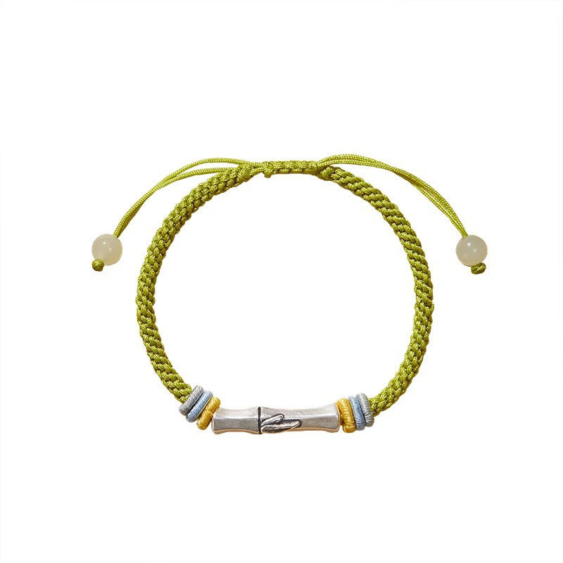 Buddha Stones 999 Srebro Sterling Czerwony Sznurek Bambusowy Bransoletka Oświecenia - image 11