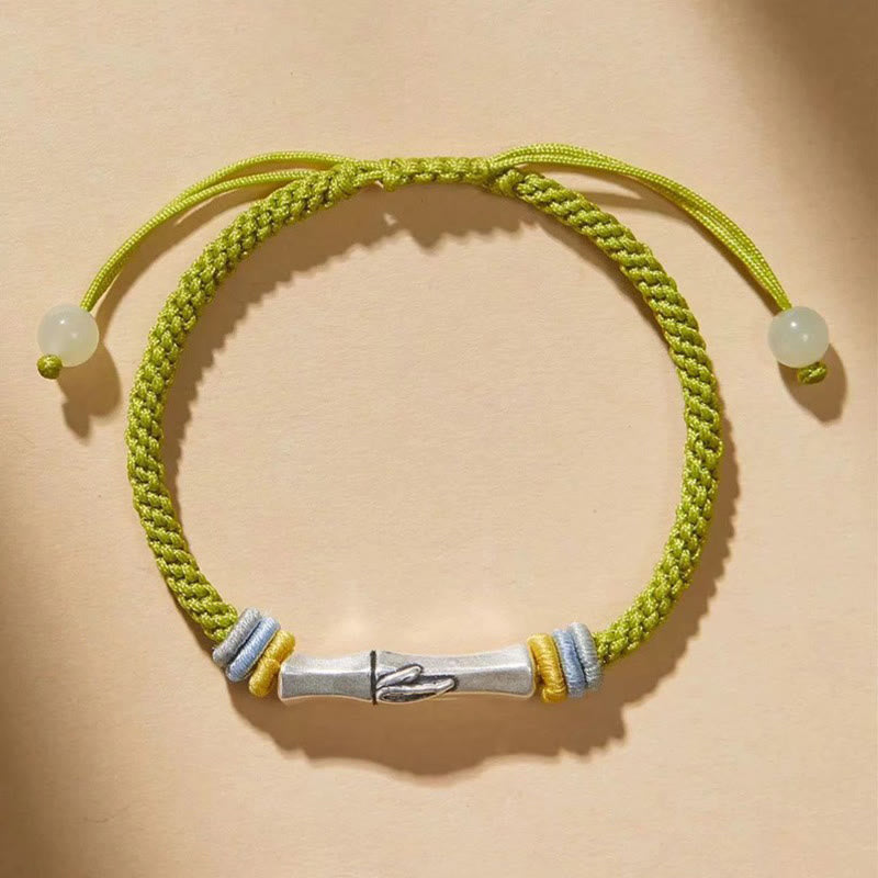 Buddha Stones 999 Srebro Sterling Czerwony Sznurek Bambusowy Bransoletka Oświecenia - image 7