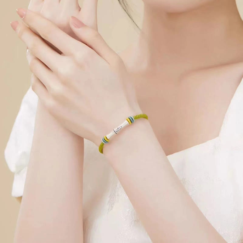 Buddha Stones 999 Srebro Sterling Czerwony Sznurek Bambusowy Bransoletka Oświecenia - image 10