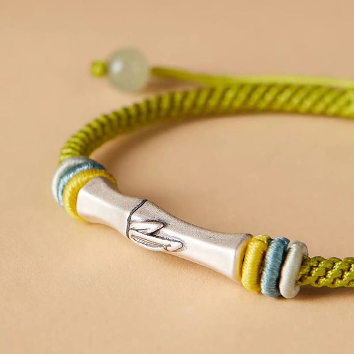 Buddha Stones 999 Srebro Sterling Czerwony Sznurek Bambusowy Bransoletka Oświecenia - image 8