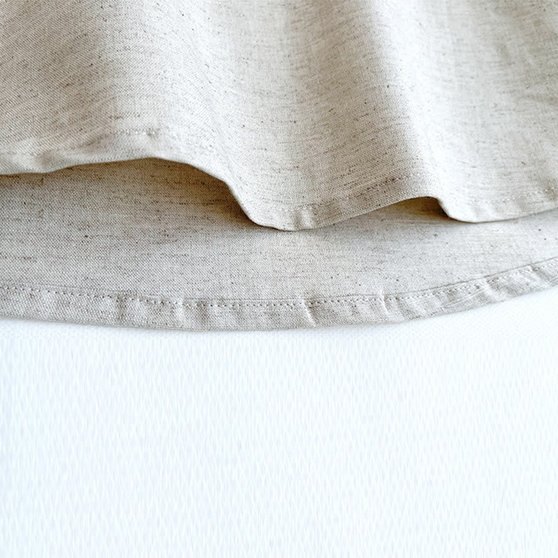 Koszula męska z krótkim rękawem i guzikami z lnu w jednolitym kolorze z Buddha Stones - image 14