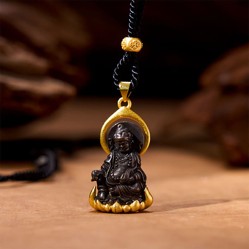 Buddha Stones Tybetańskie Żółte Jambhala Żółty Bóg Bogactwa Naszyjnik Budda Spokój Wisiorek - Stop żółtej jambali (żółty bóg bogactwa) - image 1