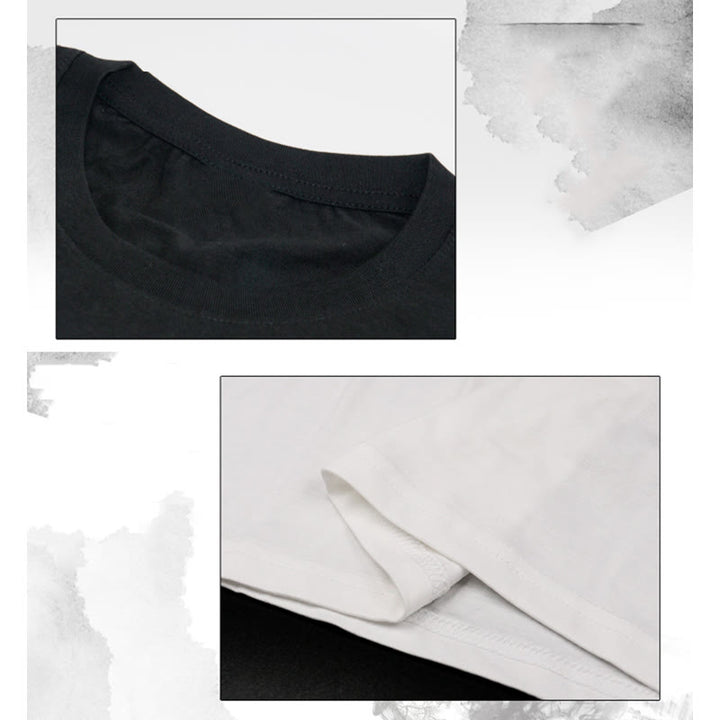 Buddha Stones męska letnia koszulka z okrągłym dekoltem i krótkim rękawem Yin Yang z bawełny - image 7