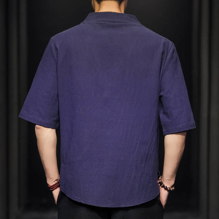 Koszula męska z krótkim rękawem, letnia, casualowa, z Buddha Stones, bawełniana - image 26
