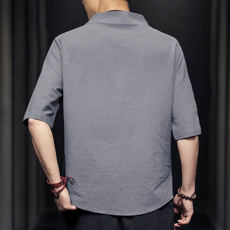 Koszula męska z krótkim rękawem, letnia, casualowa, z Buddha Stones, bawełniana - image 18