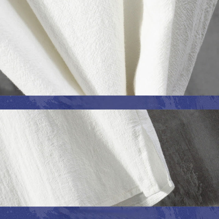 Buddha Stones -Guzik Jednolity Kolor Chiński Garnitur Tang Koszula Z Pół Rękawem Lniana Męska Odzież - image 3