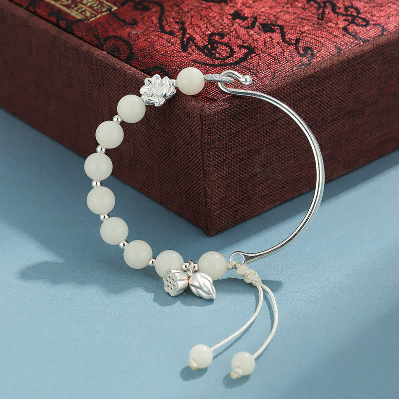 Buddha Stones Bodhi Nasiona Motyl Lotos Szczęście Bogactwo Bransoletka Bangle