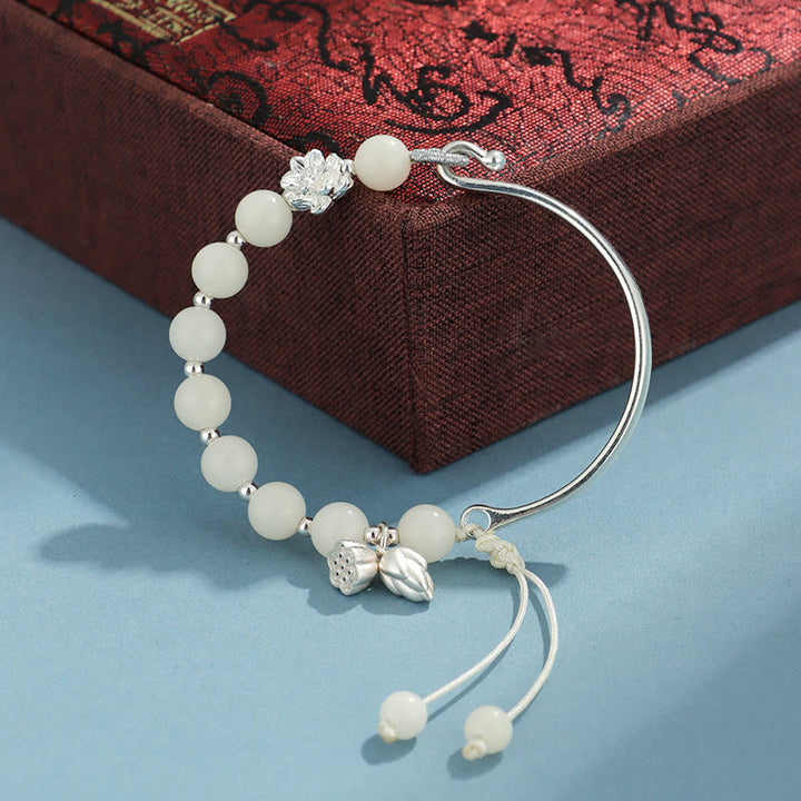 Buddha Stones Bodhi Nasiona Motyl Lotos Szczęście Bogactwo Bransoletka Bangle