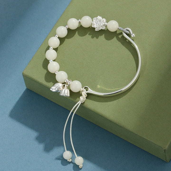 Buddha Stones Bodhi Nasiona Motyl Lotos Szczęście Bogactwo Bransoletka Bangle