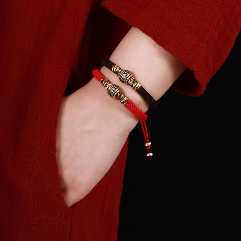 Buddha Stones 925 Srebro Sterlingowe Om Mani Padme Hum King Kong Knot Wiara Bransoletka - image 16