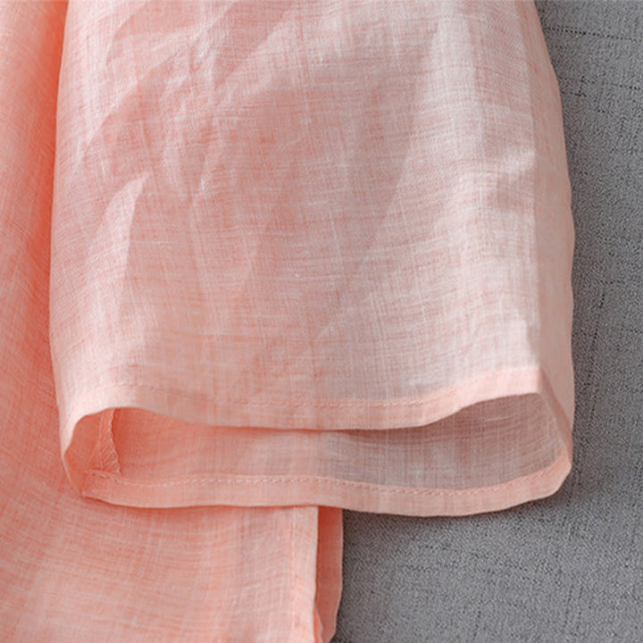 Koszula z bawełny i lnu w jednolitym kolorze z Buddha Stones - image 21