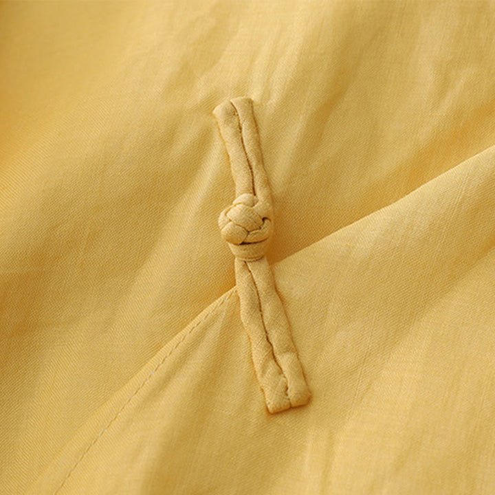 Koszula z bawełny i lnu w jednolitym kolorze z Buddha Stones - image 11