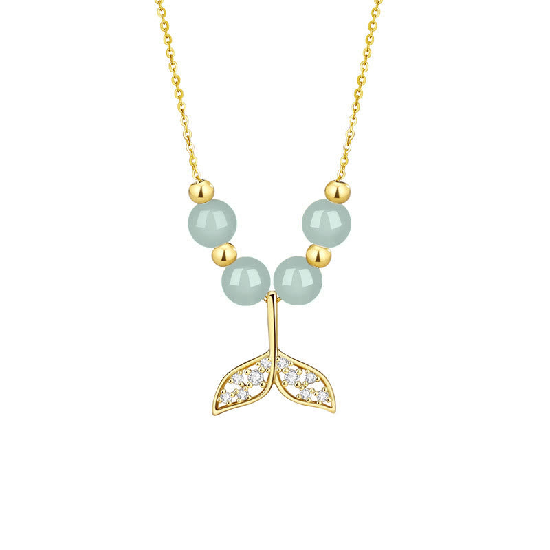 Buddha Stones 925 Srebro Sterlingowe Hetian Jade Koraliki Naszyjnik Szczęścia Rybi Ogon Wisiorek - image 13