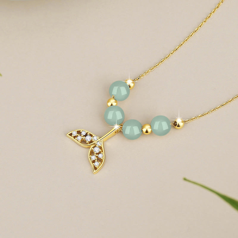 Buddha Stones 925 Srebro Sterlingowe Hetian Jade Koraliki Naszyjnik Szczęścia Rybi Ogon Wisiorek - image 9