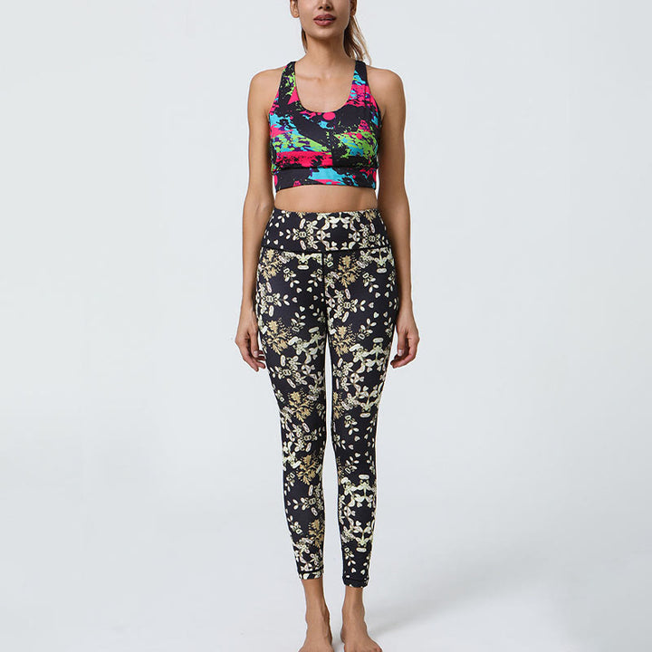 Buddha Stones Kwiaty Geometryczne Mandale Nadruk Sport Fitness Joga Wysoki Stan Legginsy Damskie Spodnie