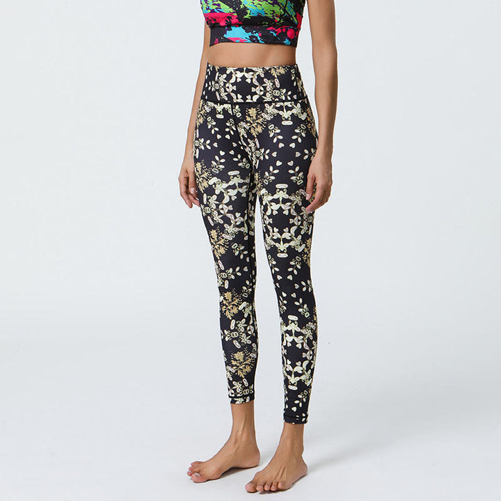 Buddha Stones Kwiaty Geometryczne Mandale Nadruk Sport Fitness Joga Wysoki Stan Legginsy Damskie Spodnie