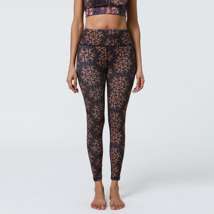 Buddha Stones Kwiaty Geometryczne Mandale Nadruk Sport Fitness Joga Wysoki Stan Legginsy Damskie Spodnie
