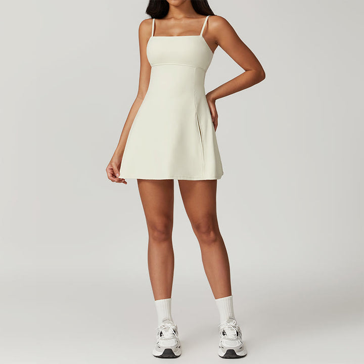 Sukienka sportowa Buddha Stones Solid Backless Tennis Yoga Women