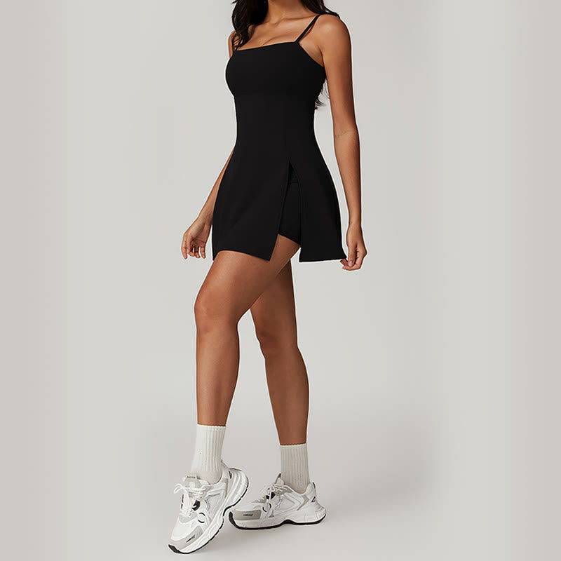Sukienka sportowa Buddha Stones Solid Backless Tennis Yoga Women
