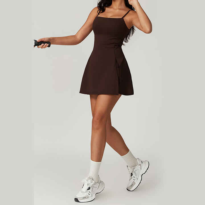 Sukienka sportowa Buddha Stones Solid Backless Tennis Yoga Women