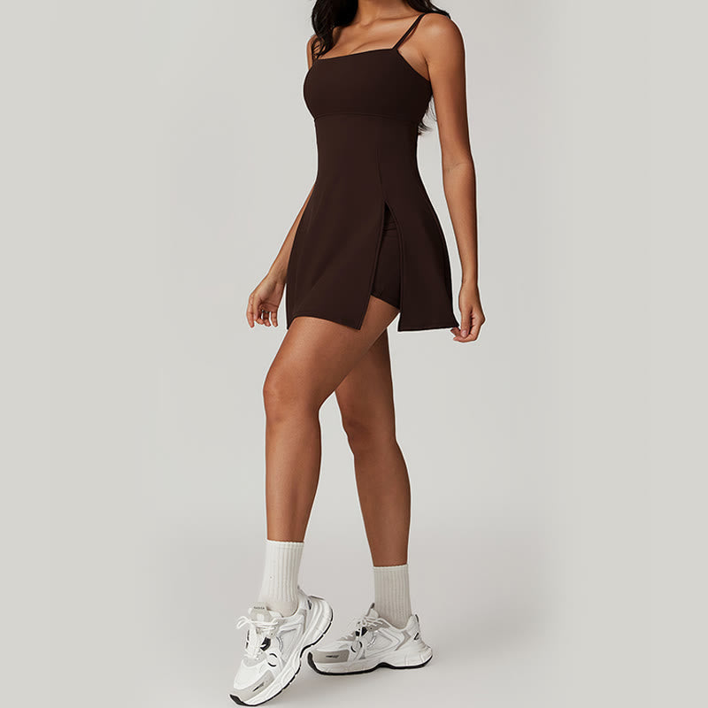 Sukienka sportowa Buddha Stones Solid Backless Tennis Yoga Women