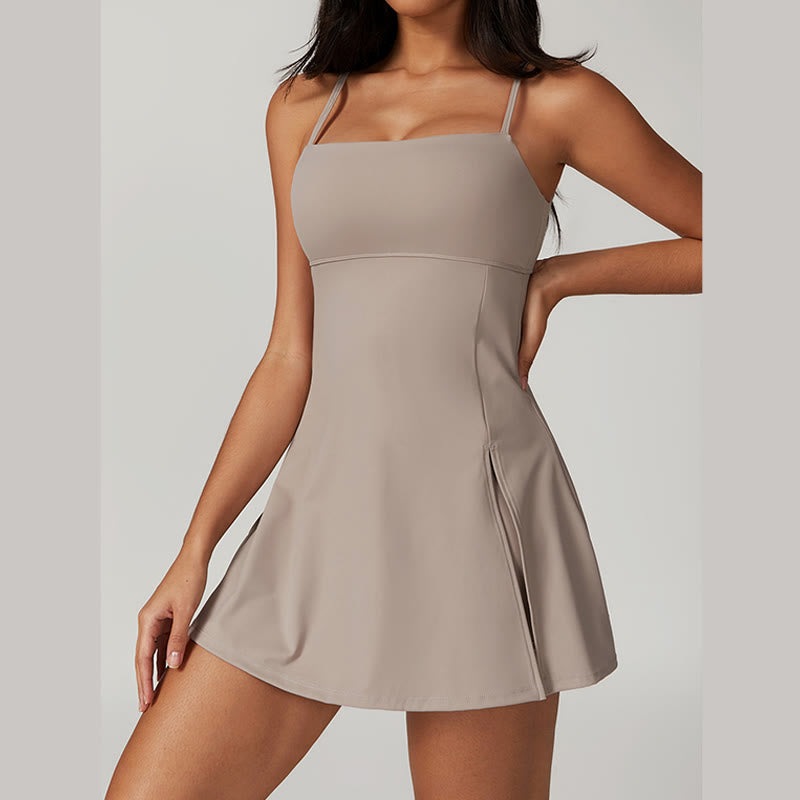 Sukienka sportowa Buddha Stones Solid Backless Tennis Yoga Women
