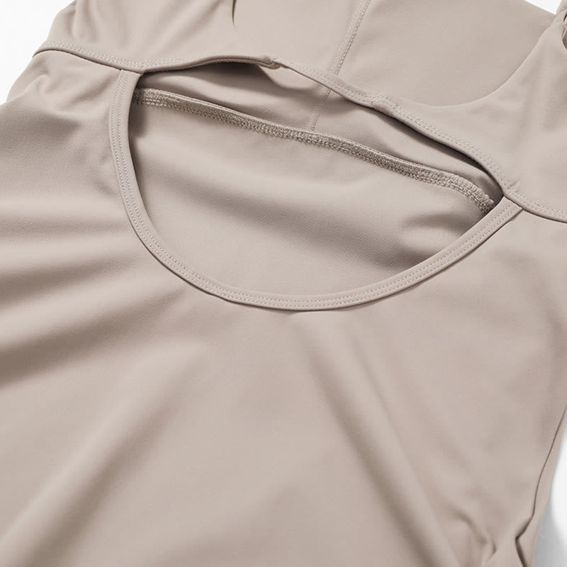 Sukienka sportowa Buddha Stones Solid Backless Tennis Yoga Women - image 33