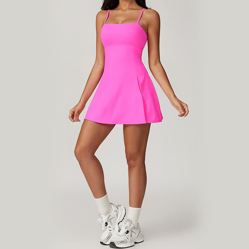 Sukienka sportowa Buddha Stones Solid Backless Tennis Yoga Women