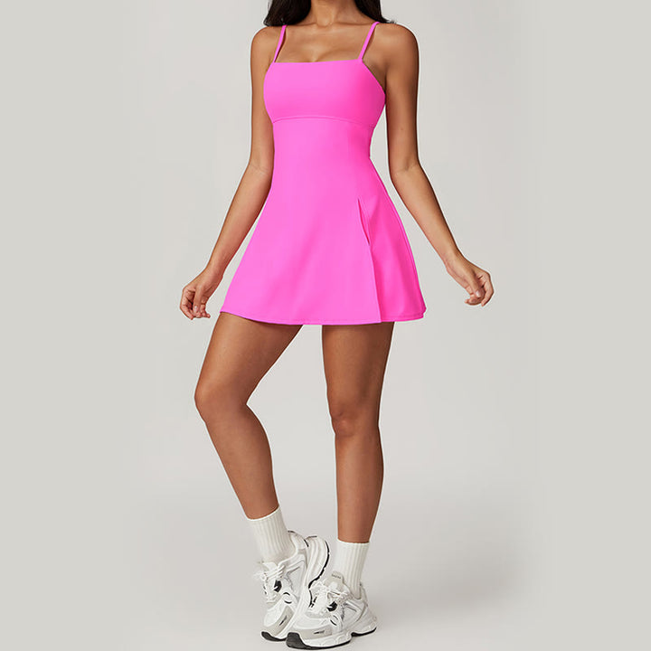 Sukienka sportowa Buddha Stones Solid Backless Tennis Yoga Women