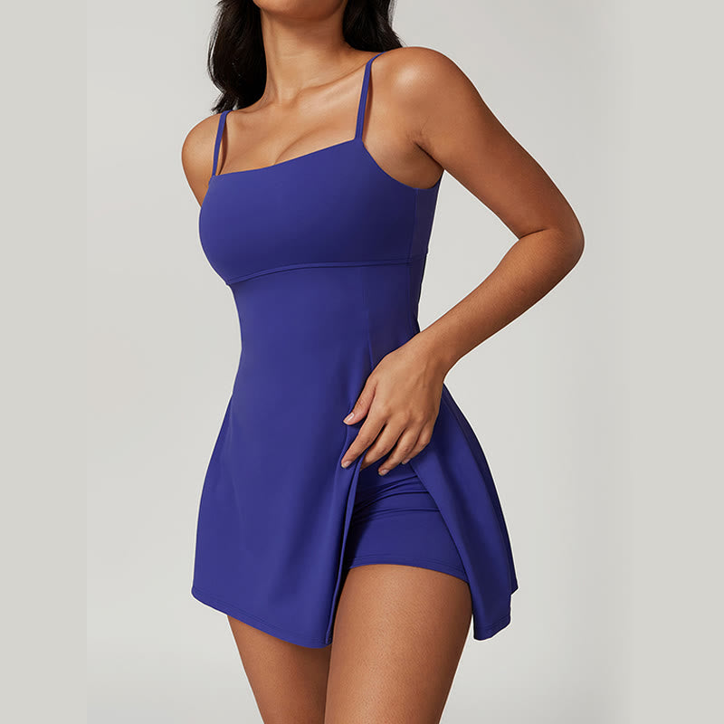 Sukienka sportowa Buddha Stones Solid Backless Tennis Yoga Women