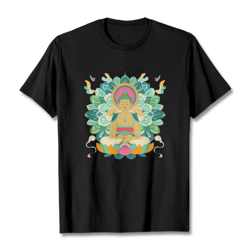 Koszulka z Buddha Stones Kamienie Motyl Lotos Inspirowana Buddą - Czarny - 2XL - image 3