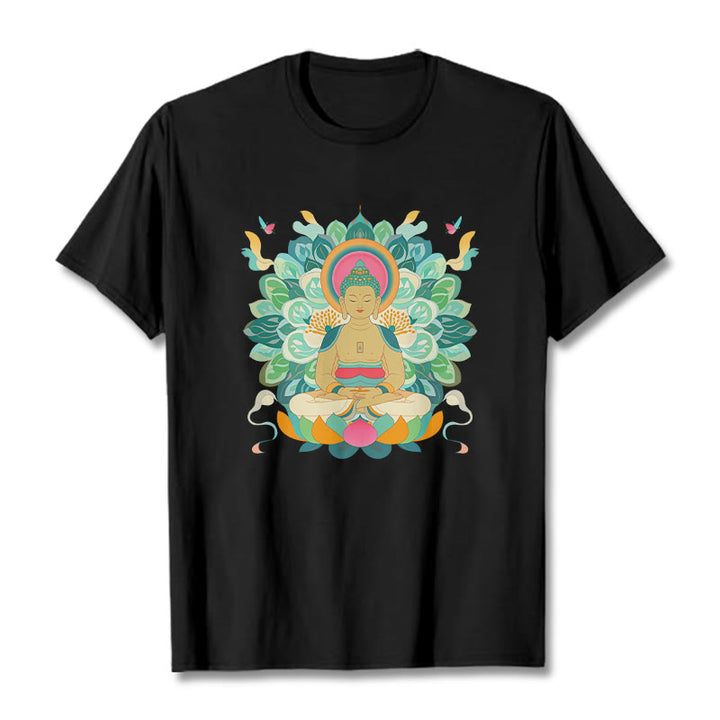 Koszulka z Buddha Stones Kamienie Motyl Lotos Inspirowana Buddą - Czarny - 2XL - image 3