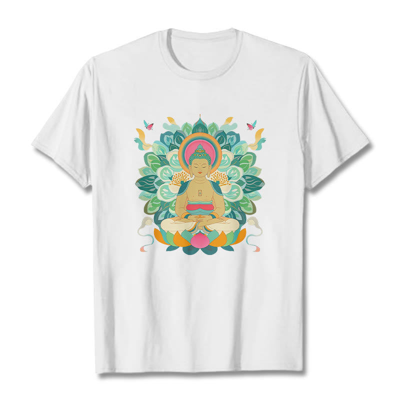 Koszulka z Buddha Stones Kamienie Motyl Lotos Inspirowana Buddą - Biały - 2XL - image 0