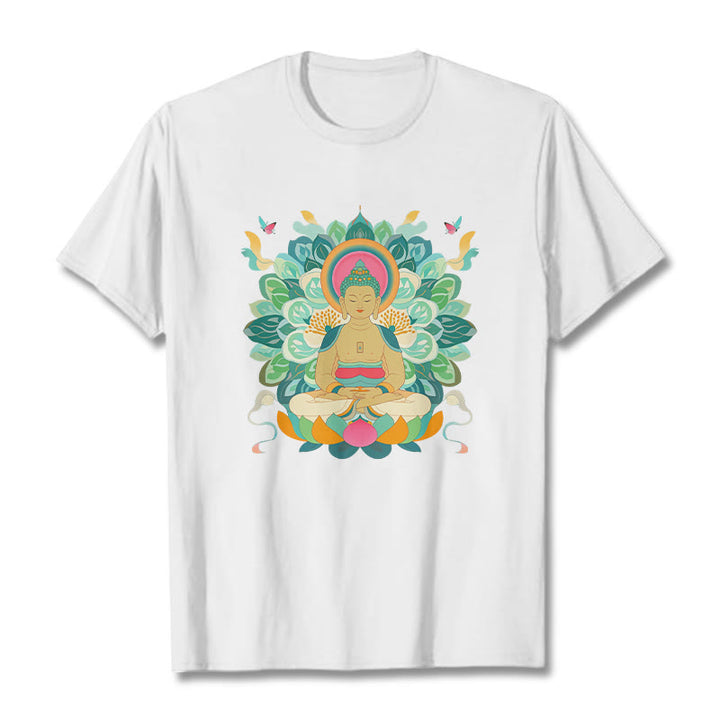Koszulka z Buddha Stones Kamienie Motyl Lotos Inspirowana Buddą - Biały - 2XL - image 0