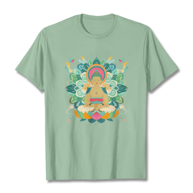 Koszulka z Buddha Stones Kamienie Motyl Lotos Inspirowana Buddą - PaleGreen - 2XL - image 13