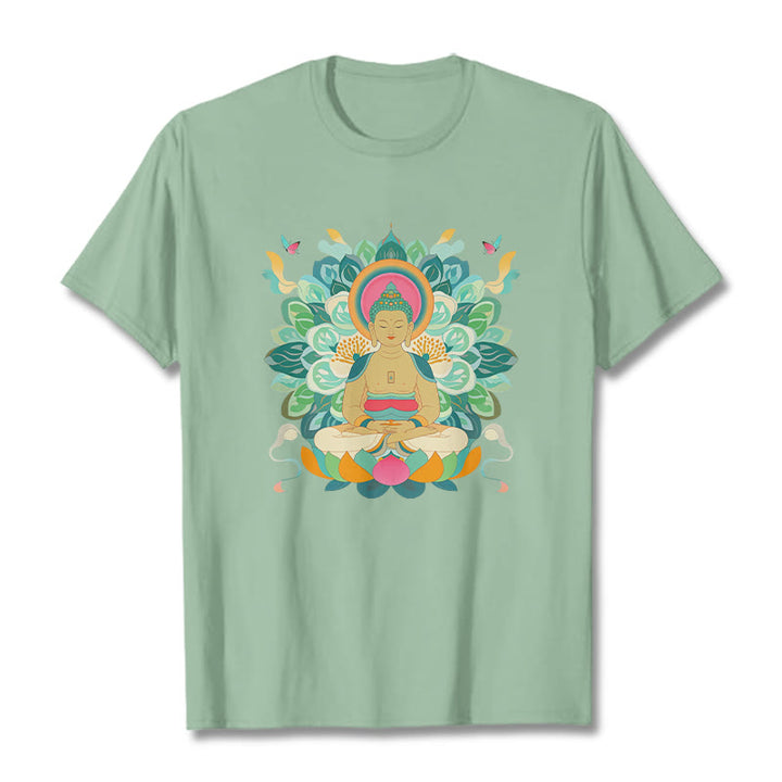 Koszulka z Buddha Stones Kamienie Motyl Lotos Inspirowana Buddą - PaleGreen - 2XL - image 13