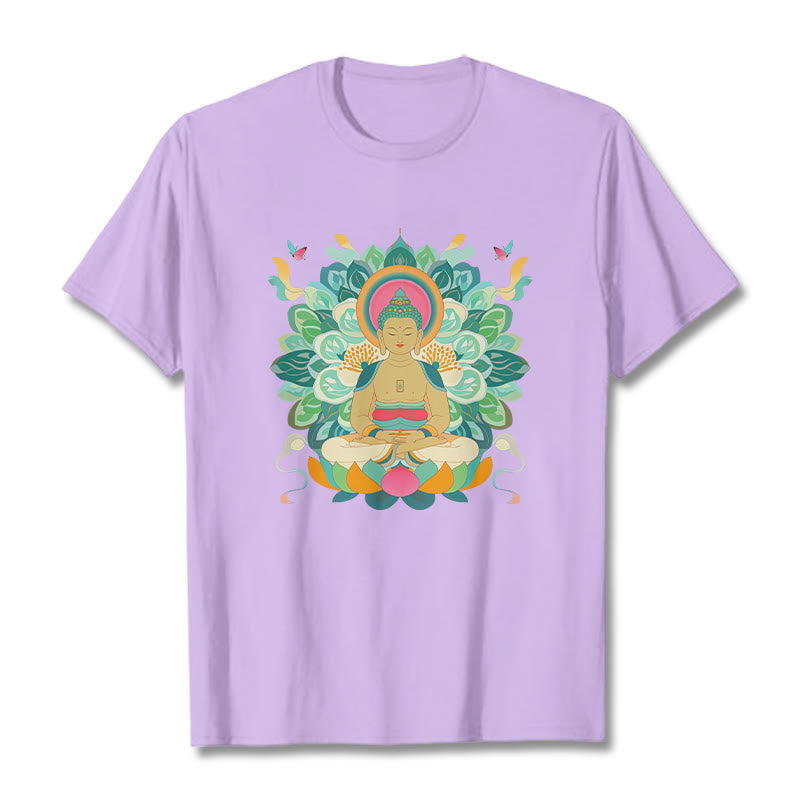 Koszulka z Buddha Stones Kamienie Motyl Lotos Inspirowana Buddą - Śliwka - 2XL - image 15