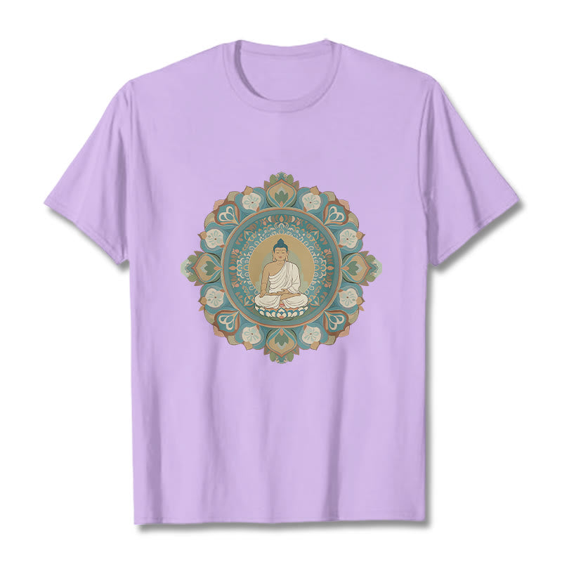Buddha Stones Mandala Kwiat Buddy Koszulka T-shirt - Śliwka - 2XL - image 16