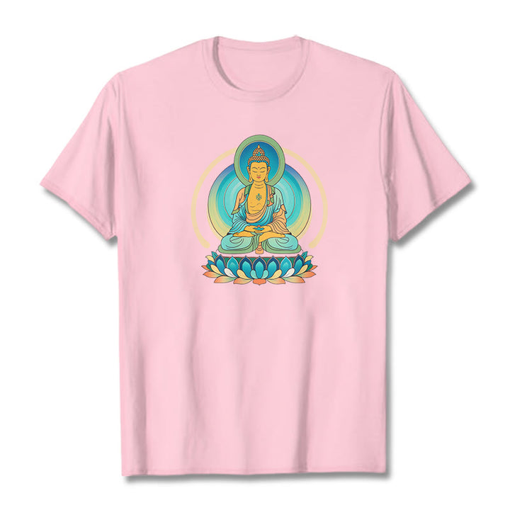 Buddha Stones Koszulka z nadrukiem Buddy Lotosu - Jasnoróżowy - 2XL - image 11