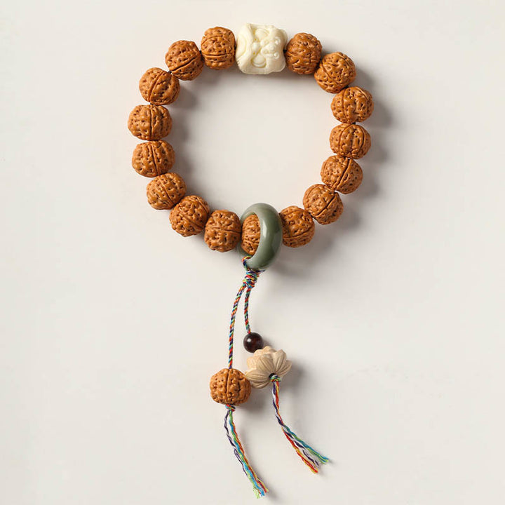 Buddha Stones Nasiona Bodhi Trójoki Koralik Dzi Ręka Buddy Bransoletka Bogactwo