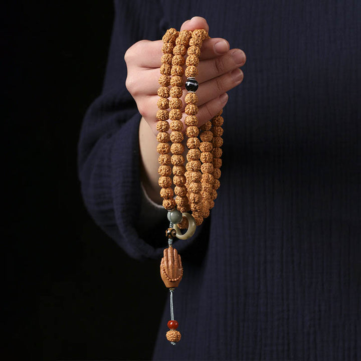Buddha Stones Nasiona Bodhi Trójoki Koralik Dzi Ręka Buddy Bransoletka Bogactwo