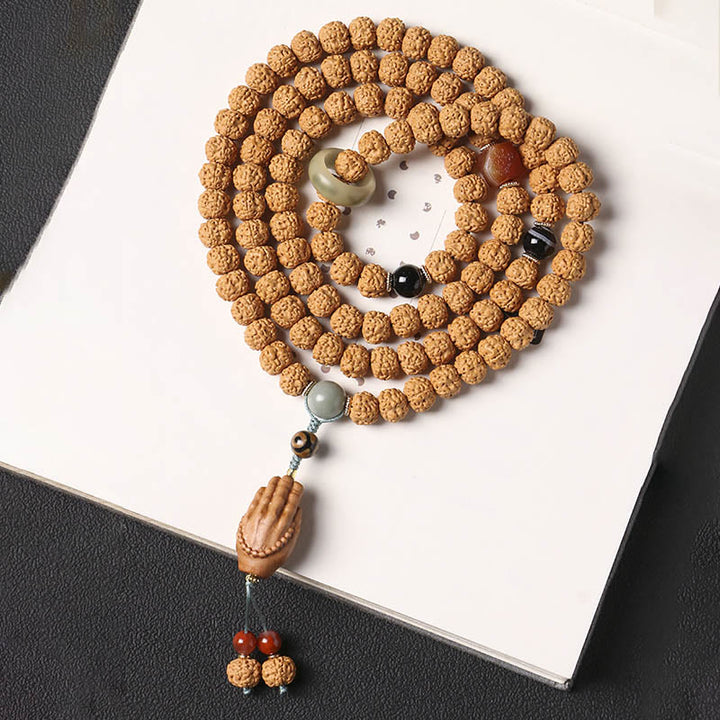 Buddha Stones Nasiona Bodhi Trójoki Koralik Dzi Ręka Buddy Bransoletka Bogactwo