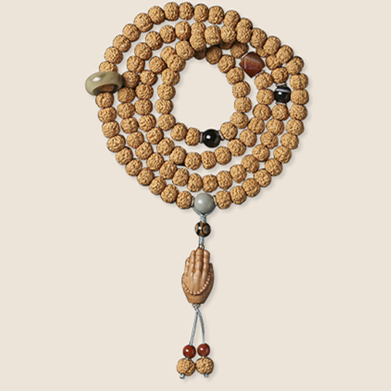 Buddha Stones Nasiona Bodhi Trójoki Koralik Dzi Ręka Buddy Bransoletka Bogactwo