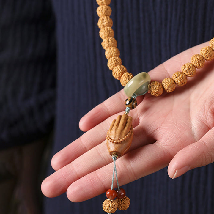 Buddha Stones Nasiona Bodhi Trójoki Koralik Dzi Ręka Buddy Bransoletka Bogactwo