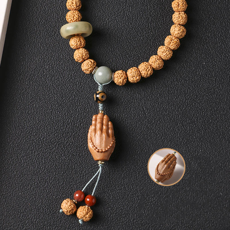 Buddha Stones Nasiona Bodhi Trójoki Koralik Dzi Ręka Buddy Bransoletka Bogactwo