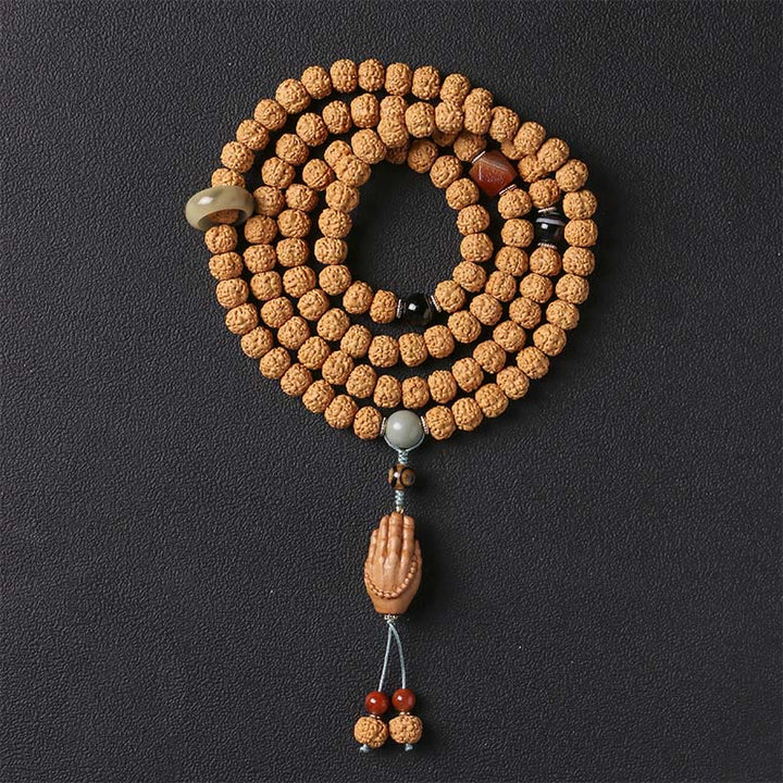 Buddha Stones Nasiona Bodhi Trójoki Koralik Dzi Ręka Buddy Bransoletka Bogactwo