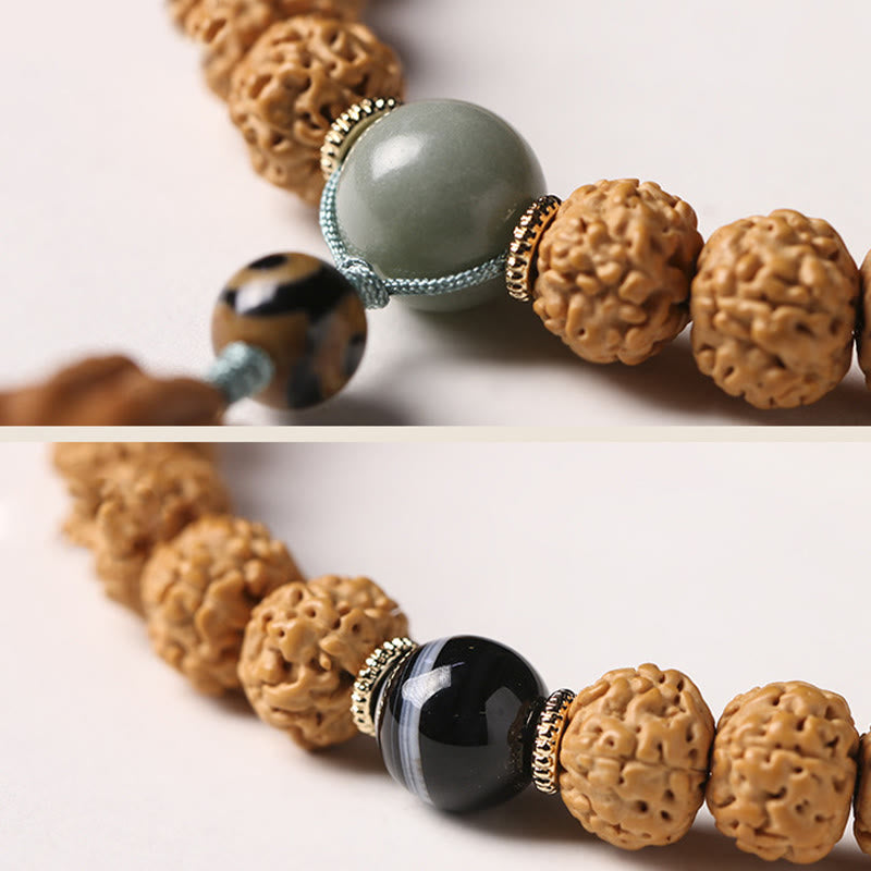 Buddha Stones Nasiona Bodhi Trójoki Koralik Dzi Ręka Buddy Bransoletka Bogactwo