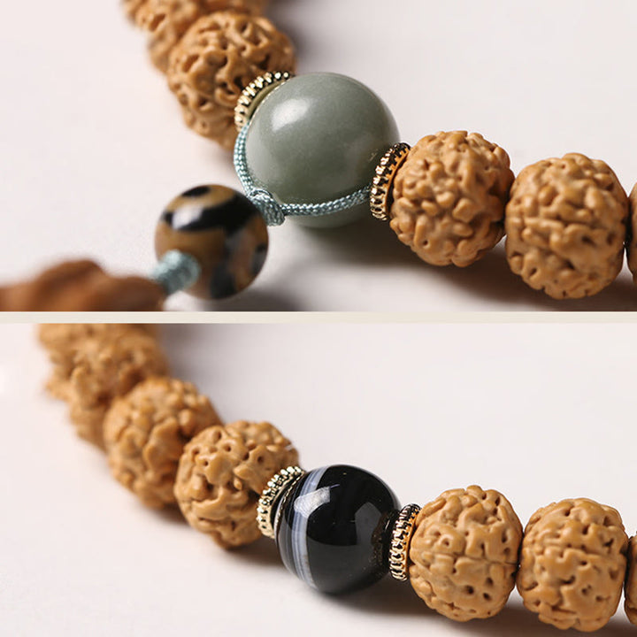 Buddha Stones Nasiona Bodhi Trójoki Koralik Dzi Ręka Buddy Bransoletka Bogactwo